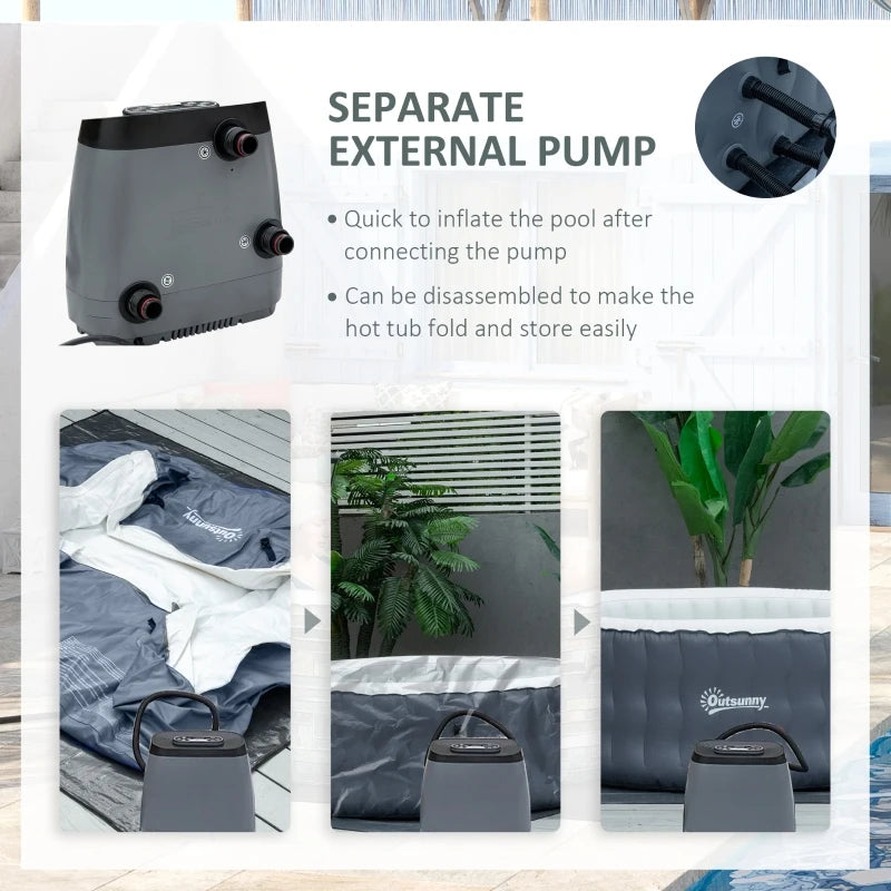 Inflatable Round Hot Tub | 4 - 6 Persons | Dark Blue | Outsunny