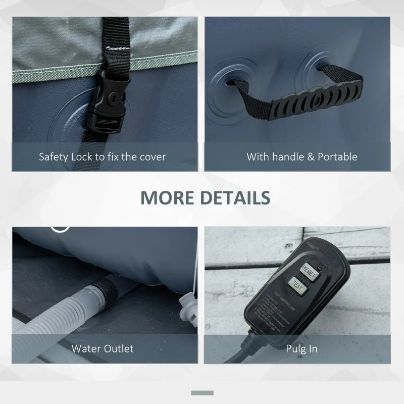 Inflatable Round Hot Tub | 4 - 6 Persons | Dark Blue | Outsunny