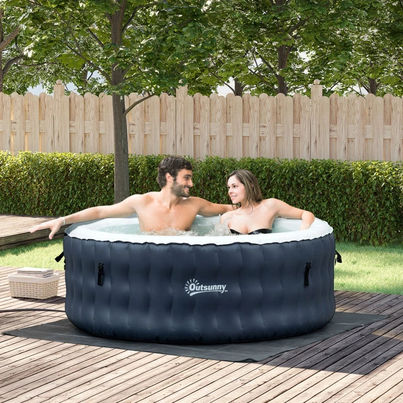 Inflatable Round Hot Tub | 4 - 6 Persons | Dark Blue | Outsunny